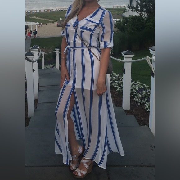 Mykonos greece 🇬🇷 blue stripe dress - Picture 2 of 4